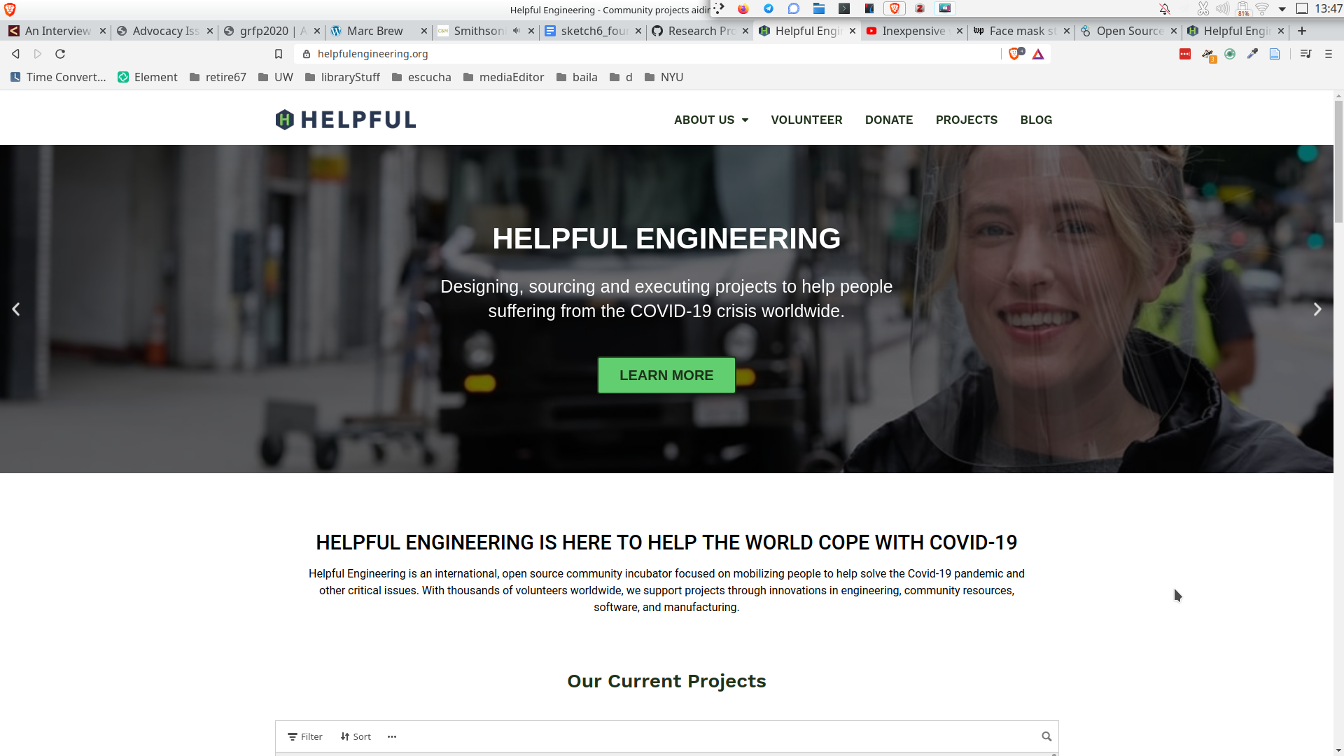 screenshot of helpful engineers website post-documentation
