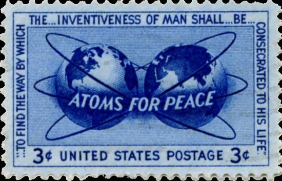 Atoms for peace post stamp
