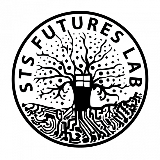 STS Futures Lab logo is a white circle containing a black tree with circuit board roots 