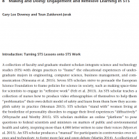 This is the first page of the chapter, "Making and Doing: Engagement and Reflexive Learning in STS," published in The Handbook of Science and Technology Studies, 2017