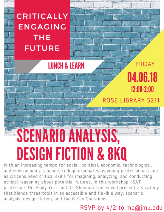 Flyer for an event we held to share Futures Lab approaches with faculty across campus